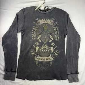 No Boundaries Sz Small Rock Roll Graphic Thermal Waffle Shirt Y2K Unisex Grunge thumbnail 1