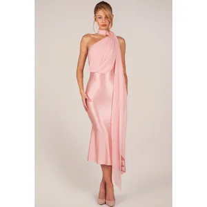 Oh Polly Giada Scarf-Detail Midmaxi Dress Blush Pink Size 4 New thumbnail 3