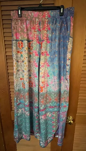 Flowy floral mixed design boho pants size xxl thumbnail 1