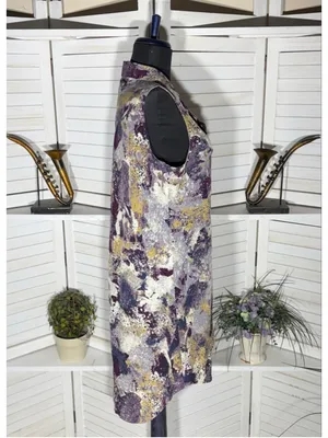 Vintage Y2K dress sleeveless purple camo avant-garde boho fairy whimsigoth sz M thumbnail 3