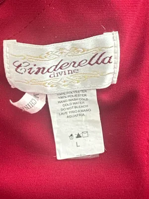 Cinderella Divine BurgundyLace Off Shoulder Prom DressGown L Slit Formal thumbnail 3