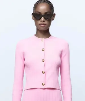 ZARA nwt ribbed knitted button up cardigan sweater top thumbnail 11