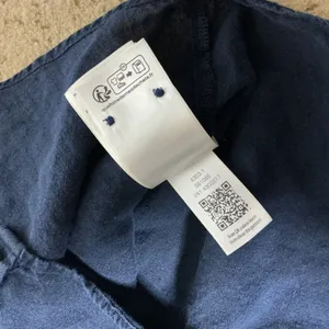 Gant Coastal Preppy Linen Button Down Shirt Womens 4 Navy Blue Long Sleeve Logo thumbnail 5
