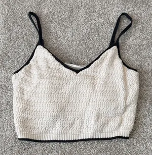 Abercrombie & Fitch Cream and Black Camisole thumbnail 1