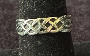 Endless Celtic knot band ring .925 sterling silver Size 7.5 thumbnail 1