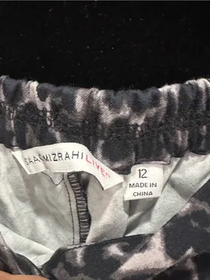 Isaac Mizrahi Leopard-Print Wide Leg Pants in Black & Gray thumbnail 5