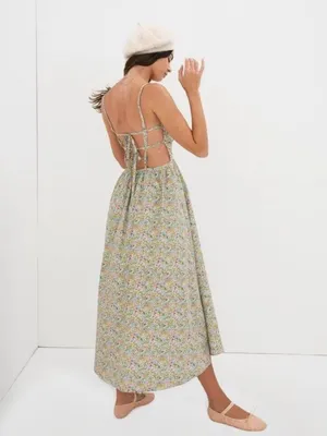 For Love & Lemons Raleigh Midi Dress Floral Tie Size XS thumbnail 7