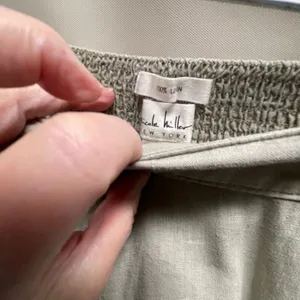 Nicole Miller size L100% linen wide leg cropped pants. thumbnail 5