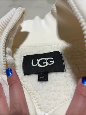 UGG janeann half zip Cream Sherpa Pullover large thumbnail 3