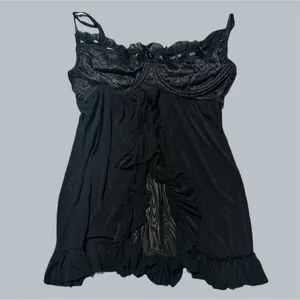 Dreamgirl Women's Lace Ruffle Sheer Lingerie Ribbon Detailed Strap large chiffon thumbnail 1