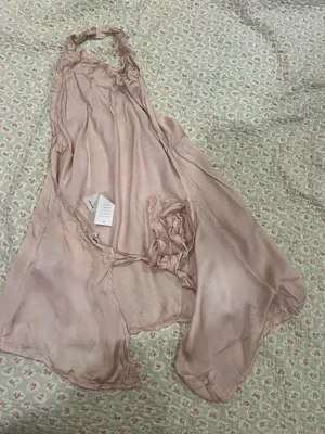 Anthropologie Pale Blush Pink Silk Halter Top thumbnail 2