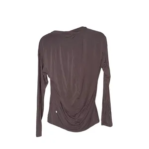 Lululemon V-Neck‎ Long Sleeve Women Size 4 Brown Excellent Tulip Back Activewear thumbnail 3