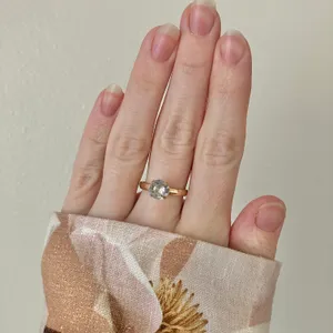 Copper Gold Solitaire Fashion Jewelry Ring “Eve” Neutral Minimal Stacking Simple Jewelry thumbnail 2