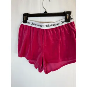 Juicy Couture Shorts Womens S Hot Pink Velour Rhinestone Logo Lounge Sleep thumbnail 3
