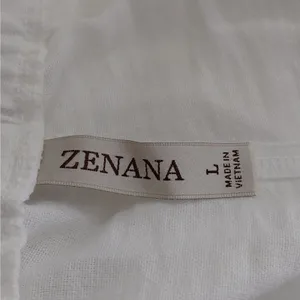 Zenana Women's Pants Size Large White Wide Leg Boho Festival Coastal Vacation thumbnail 7