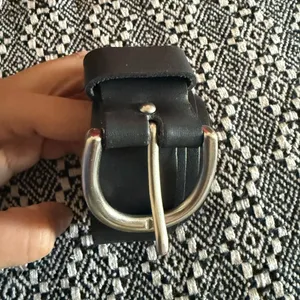 Ava & Viv Black Leather Belt 1” with Silver Hardware NWOT thumbnail 2