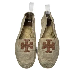 Tory Burch Weston Womens Canvas Logo Round Toe Slip On Espadrilles Flats Shoes 7 thumbnail 2
