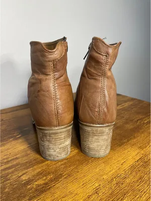 Diba True Hel Lina Tan Leather Vtg Boho Western Slouch Boots thumbnail 3