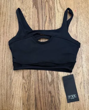Five The Label Summit Bra Black Dance Sports Bra Keyhole Mesh Back Size M NWT thumbnail 1
