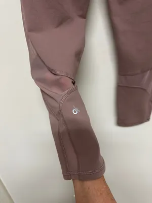 Alo Mauve Cropped Active Leggings with Sheer Panels sz M thumbnail 6