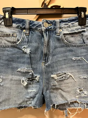 Garage High Waist Distressed Denim Shorts Juniors Size 7 thumbnail 2