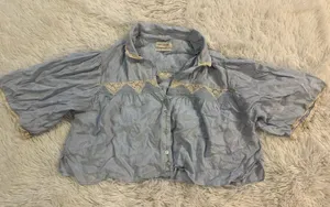 urban outfitters cropped button up thumbnail 1