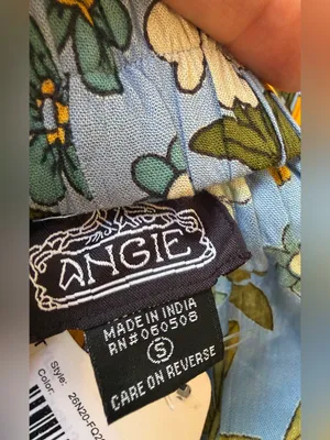 NWT Angie Blue Floral High Slit Tiered Maxi Skirt Boho Size Small thumbnail 5