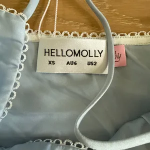 Hello Molly Kiss at Twilight Satin Pajama Top Size XS in Blue thumbnail 2