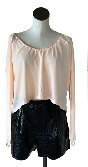 Nwt Free People Movement Open Back Long Sleeve Top Thumbhole Large thumbnail 1