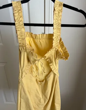 Ruffle Mini Dress Yellow Size XS thumbnail 2