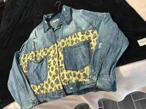 Easel Denim Jacket Cheetah thumbnail 1