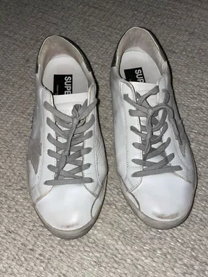 Golden Goose Women's Super-Star with silver heel tab and metal stud lettering thumbnail 2