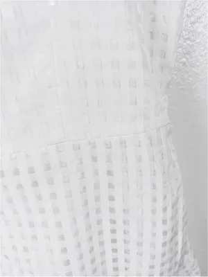 AMANDA UPRICHARD White Annalise Lined Back Zipper Flounce Hem Dress Medium thumbnail 9