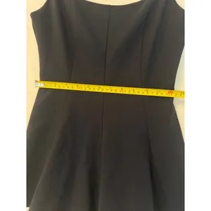 Zara‎ Black Fit and Flare Mini Dress with White Ruffle Hem Size M 8021/555/422 thumbnail 3