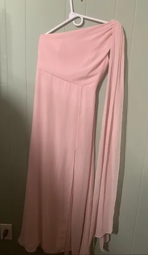 Birdy Grey One-Shoulder Blush Pink Bridesmaid Dress thumbnail 1