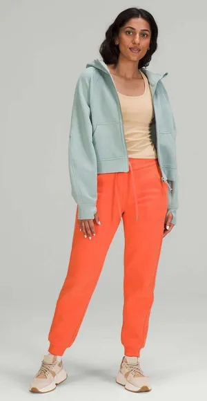 Lululemon Scuba High-Rise Jogger Warm Coral Orange Fleece Sweatpants Size 12 thumbnail 1