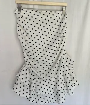 NWT Petal + Pup Tegan ruffle mini skirt polka dots size 12 white black thumbnail 2