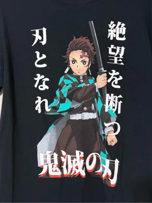 Hot Topic Demon Slayer: Kimetsu No Yaiba Tanjiro Kamado boyfriend fit girls t-shirt thumbnail 3