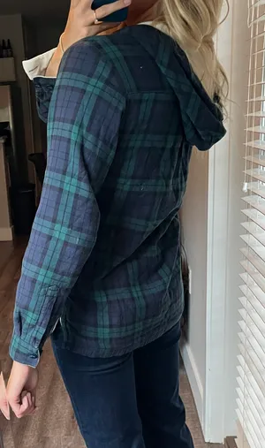 L.L.Bean Fleece Lined Flannel Hoodie thumbnail 6
