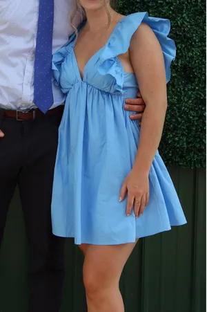 Amazon Baby blue ruffle mini dress thumbnail 2