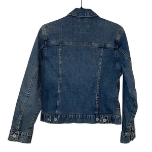 Eddie‎ Bauer Denim Jacket XS Stretch Trucker Blue Classic Jean Jacket thumbnail 3