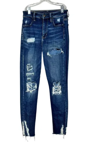 American Eagle Ne(x)t Level Super High Rise Jegging Distressed Skinny Jeans 2S thumbnail 1