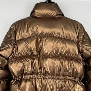 Athleta Lofty Down Puffer Jacket Size Small Bronze Metallic Winter Coat Gorpcore thumbnail 8