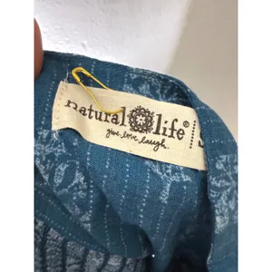 Natural Life Blue Floral Embroidered Smocked Waist Mini Skirt Small Boho thumbnail 4