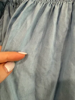 crown & ivy Light Blue Smocked Ruffle Sleeve Blouse thumbnail 2
