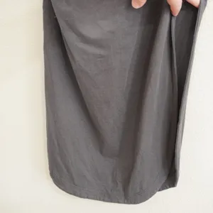 Daily Practice Grey Midi Dress Side Ruched Striped Trim Slit Athletic Athleisure thumbnail 4