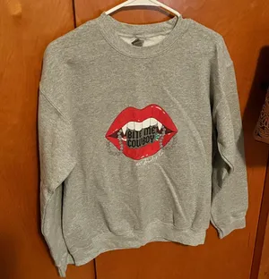 Halloween Vampire lip crewneck “bite me cowboy” thumbnail 1