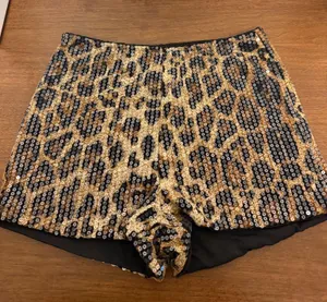 Cheetah Sequin Shorts Gold Size M thumbnail 1