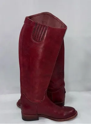Frye Cherry Red Leather Riding Boots thumbnail 7