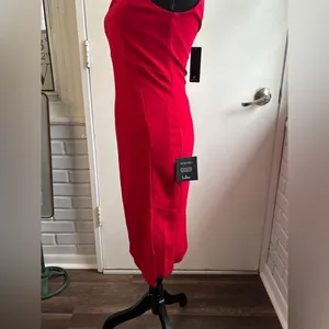 Lulus NEW WITH TAGS Iconic Moment Red Midi Bodycon Dress‎ small holiday thumbnail 3